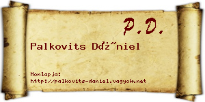 Palkovits Dániel névjegykártya
